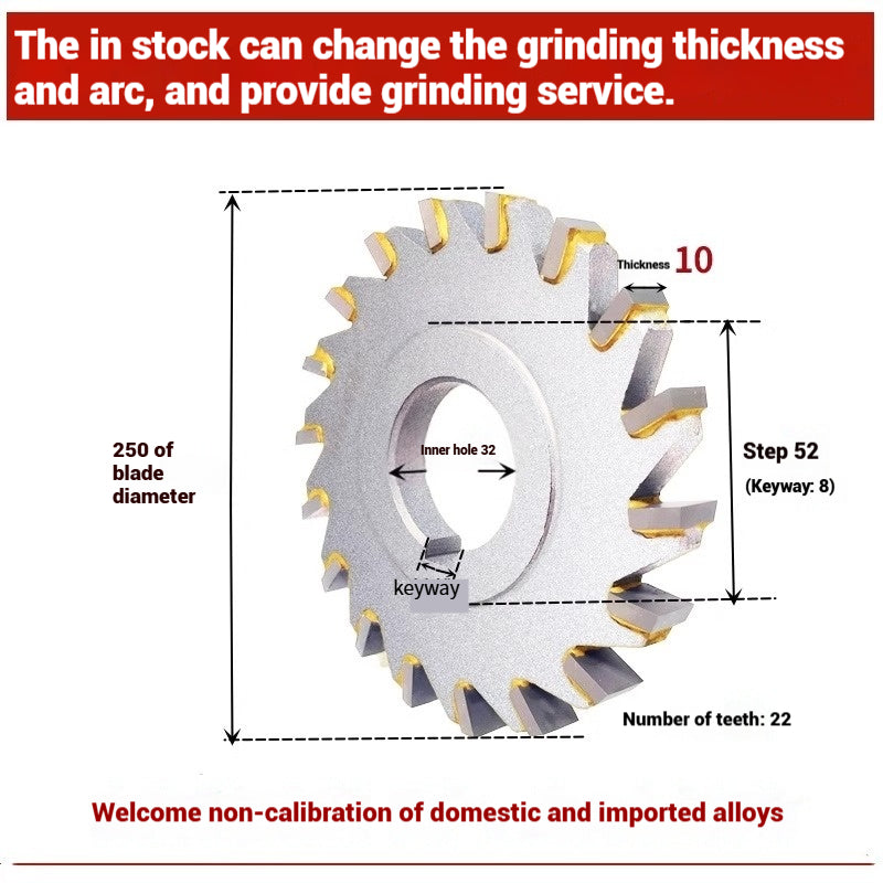 1058-Alloy three-face milling cutter can be customized tungsten steel 63 80 100 125 YW2 steel parts milling slot welding disk cutter Shandong Denso Pricision Tools Co.,Ltd.